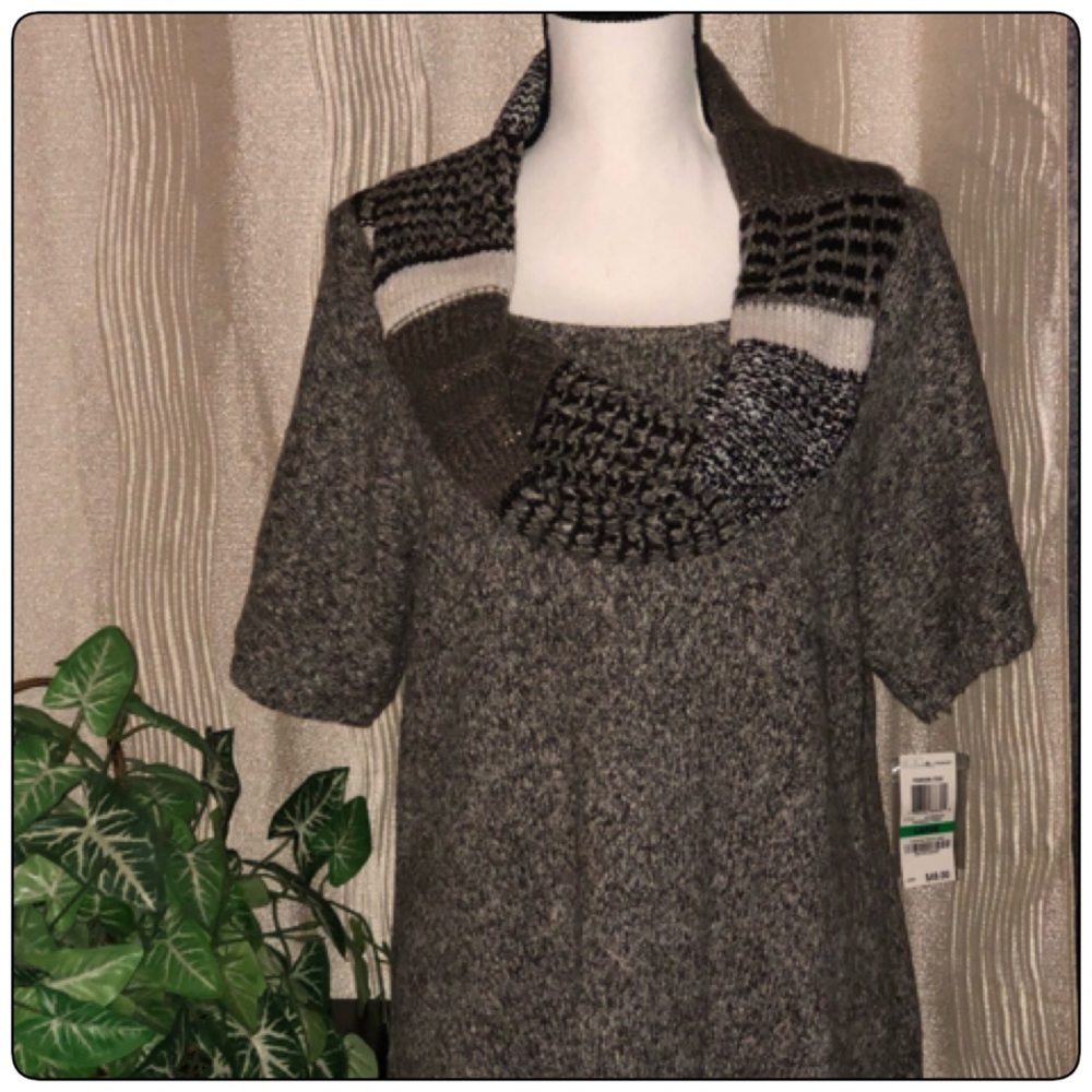 Style & Company Cowl Neck Tweed Sweater - Picture 2 of 4